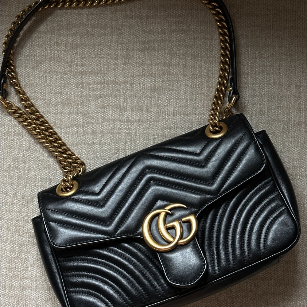 ✨ Gucci GG Marmont Medium Black Matelassé Shoulder Bag | Authentic ✨